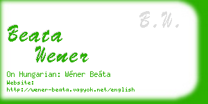 beata wener business card
