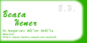 beata wener business card